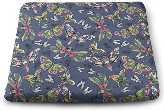 Amazon Com Xikewl Comfortable Square Chair Pad Flying Butterflies And Dragonfly Print Indoor Outdoor Warm Patio Seat Cushions 14 X15 For Outdoor Patio Furniture Garden Home Office Home Kitchen