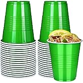 Vumdua Green Plastic Cups Disposable Cups, 12 oz Plastic Party Cups for Christmas, St Patrick's Day, Wedding, Birthday Party Supplies, Pack of 40