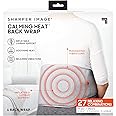 Calming Heat Back Wrap by Sharper Image- Electric Back Heating Pad with Customizable Inflatable Lumbar Support, Soothing Heat, & Massaging Vibrations- 9 Settings 3 Heat, 3 Vibration, 3 Lumbar