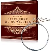 MorMoxe Violin String - Violin Strings 4/4 Full Set (1-1-2-3-4) - Steel Core for Superior Performance - Al-Mg Winding for Enhanced Sound - Violin Accessories
