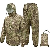 LOOGU Men's Rain Suit - Rain Gear for Men Waterproof, Lightweight Rain Coat, Breathable Mens Rain Jackets Hood and Pants