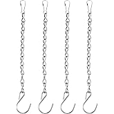 Outus 4 Pack 9.5 Inch White Hanging Chain for Bird Feeders, Planters, Lanterns, Wind Chimes, Decorative Ornaments and Birdbaths Basket Extender Chain Outdoor Indoor