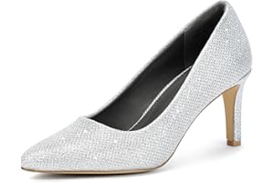 DOBOLIN Women's Heels Pointed Toe Pumps Closed Toe High Heels Stiletto Comfortable Business Heels 3-Inch Wedding Party Dress Shoes