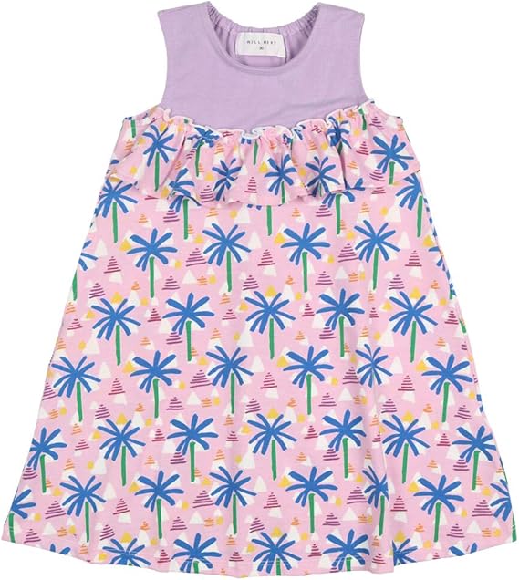 Amazon 子供服 Will Mery ウィルメリー ヤシの木柄切替ノースリーブワンピース 80cm 130cm N ワンピース チュニック 通販