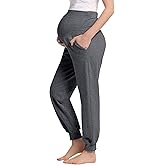Joyaria Womens Maternity/Pregnancy Jogger Pants Over The Belly Sweatpants
