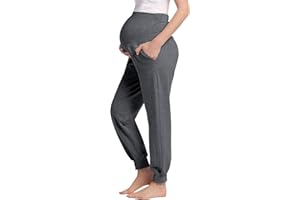 Joyaria Womens Maternity/Pregnancy Jogger Pants Over The Belly Sweatpants