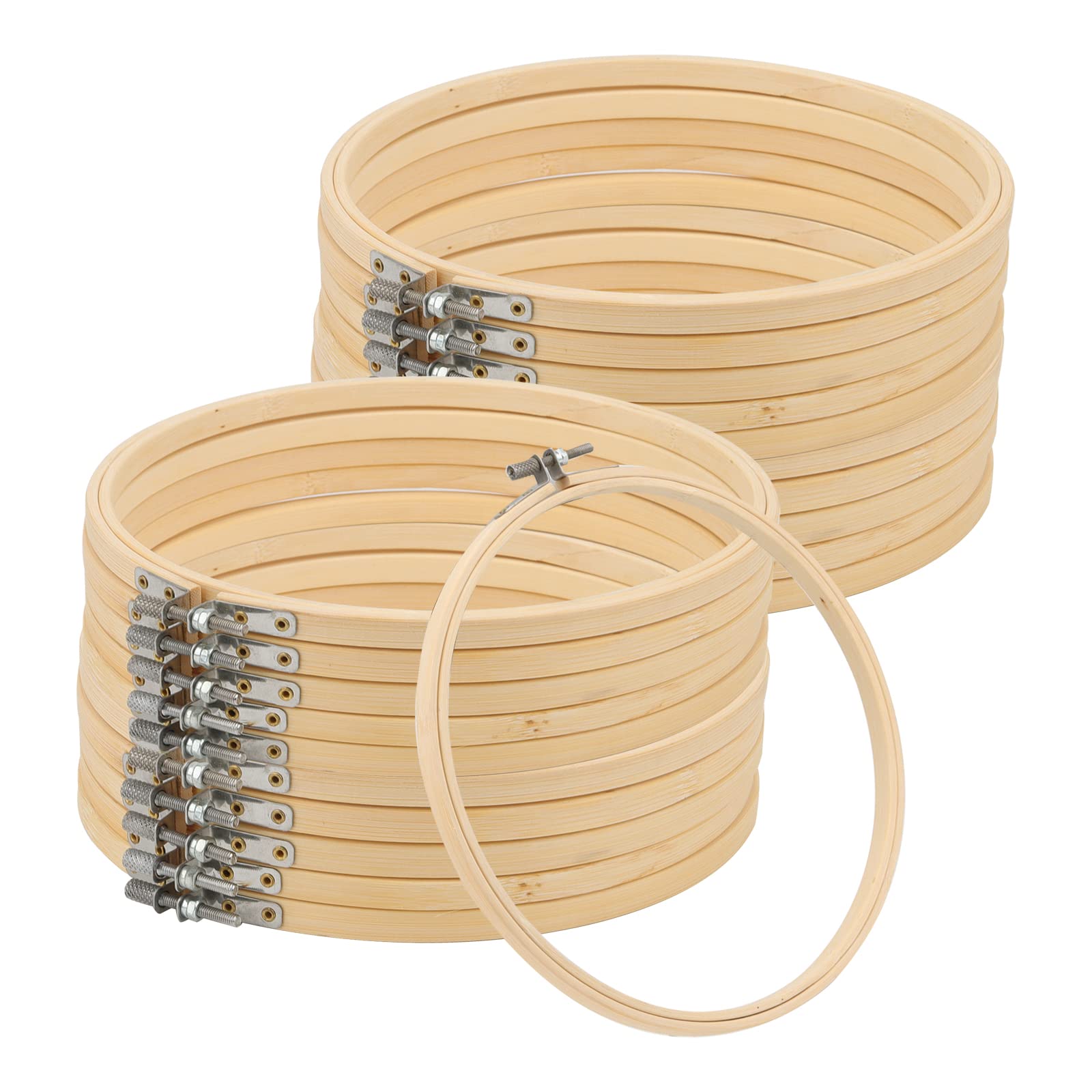 MANCHAP 20 Pack 8 Inch Embroidery Hoops, 20cm Adjustable Cross Stitch Hoop Embroidery Rings for Craft Making