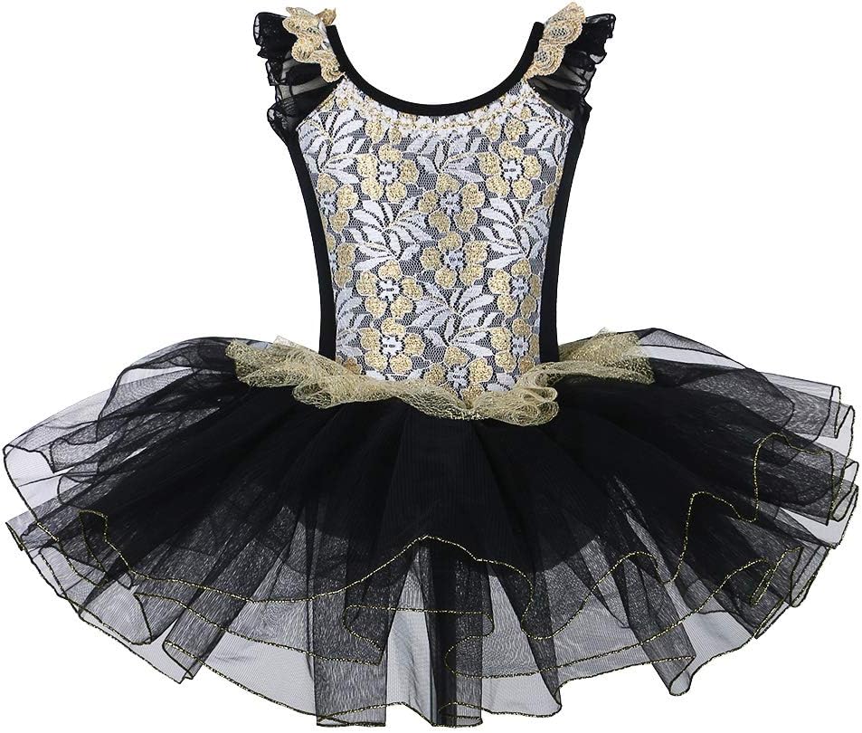 ZNYUNE Girls Kids Ballet Dress Princess Sparkly Ballet Leotards Tutu Girls Dancewear Costume