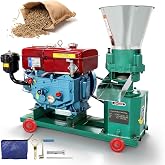 Bonxrdun Feed Pellet Machine, Animal Feed Mill Machine with Diesel Engine | 400lb/h Feed Maker with 4mm Die Plate, Customizable Feed Pellet Machine, for Cattle, Chicken, Duck, Pig