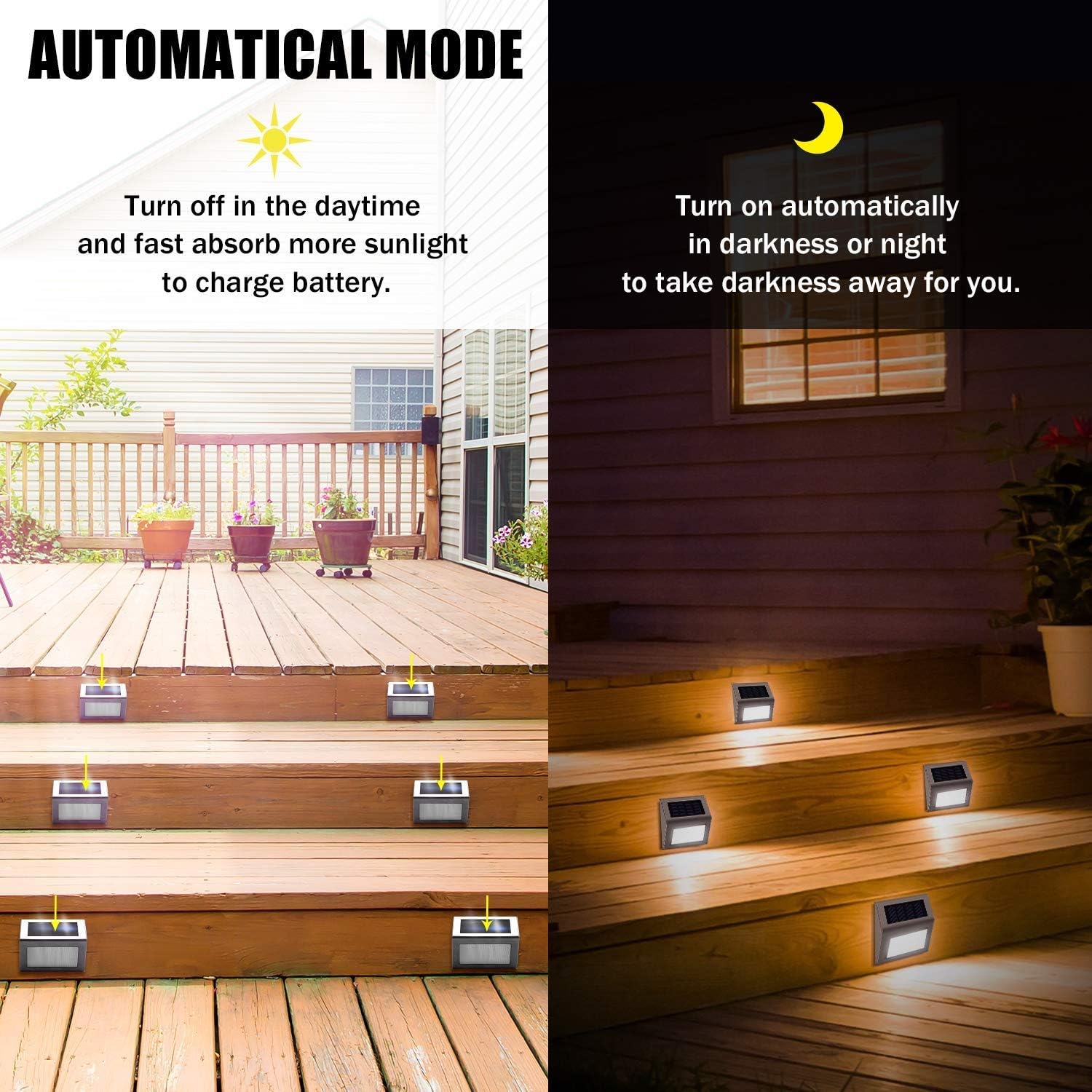 Solar Step Lights with Larger Battery Capacity JACKYLED 16Pack