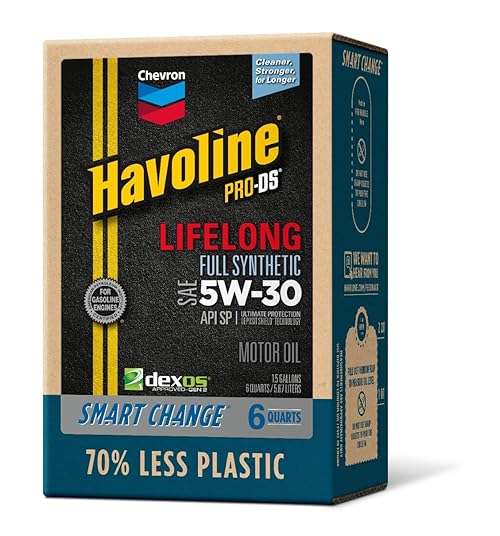 Havoline Motor Oil 5w30 PRO-DS Lifelong Full Synthetic Smart Change Engine Oil, 5W-30, 6 Quarts, Pack of 1