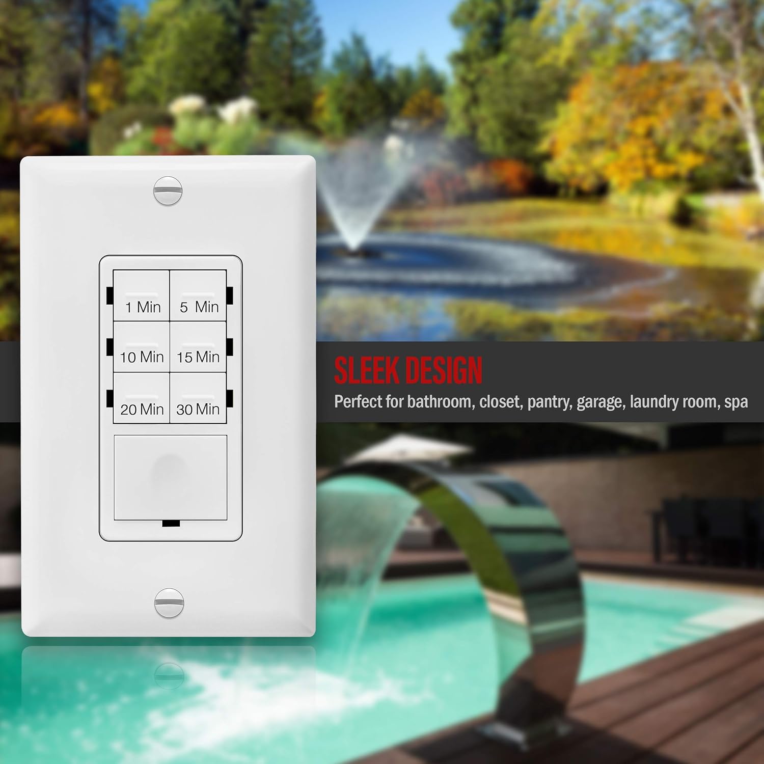 ENERLITES Countdown Timer Switch for bathroom fans and household lights, 1-5-10-15-20-30 Min Settings with Manual Override, Always On Blue LED, Neutral Wire Required, UL Listed, HET06A-R, White: Home Improvement