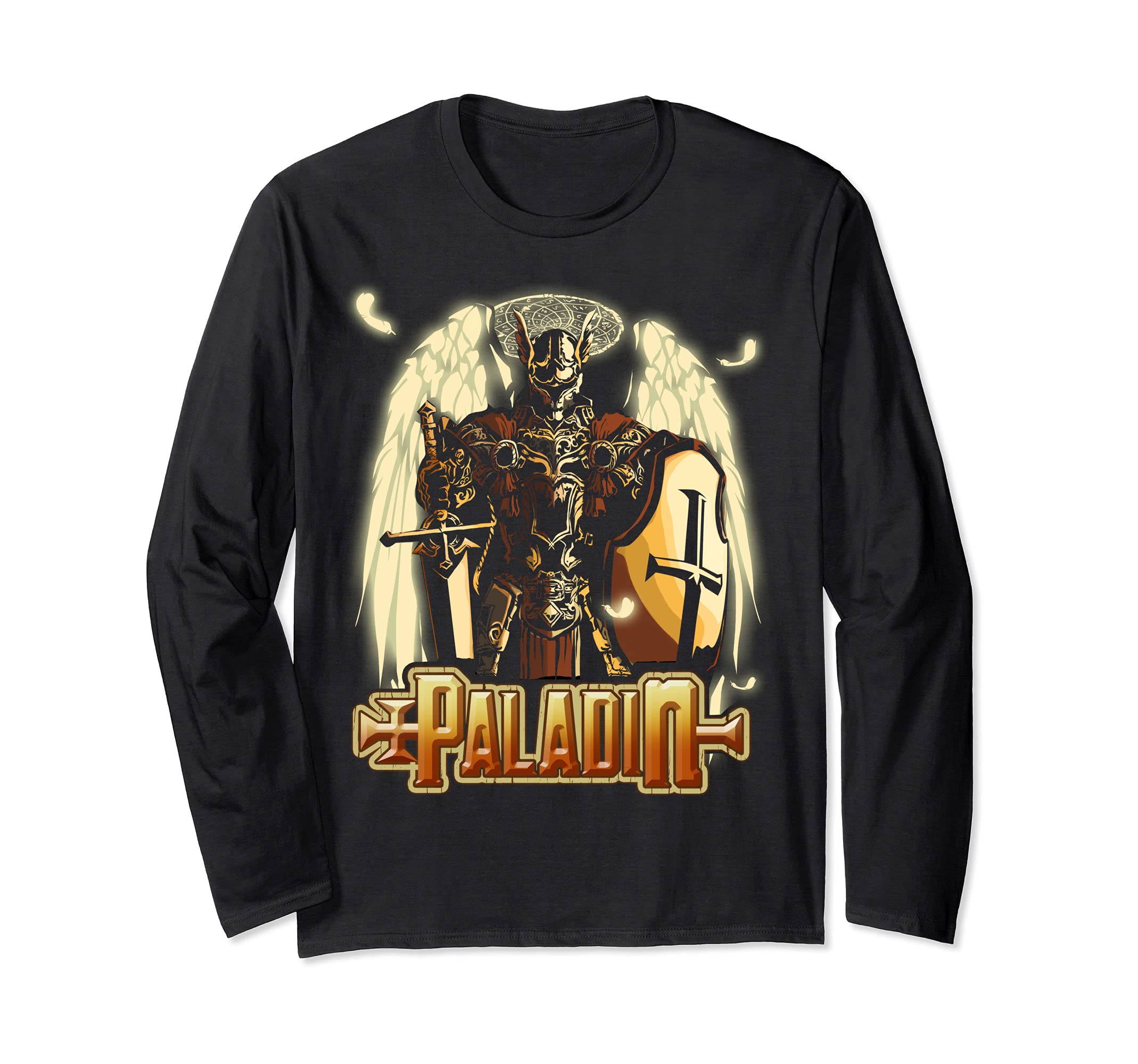 Paladin Fantasy D20 Roleplaying Tabletop RPG Gamer Graphic Long Sleeve T-Shirt