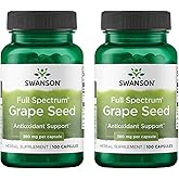 Swanson Grape Seed Heart Antioxidant Free Radicals Healthy Blood Pressure Support Polyphenols OPCS Herbal Supplement 380 mg 100 Capsules (2 Pack)