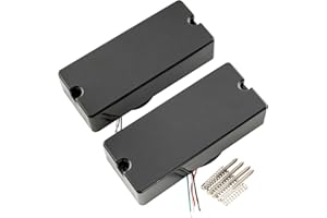 MUSICLILY Artec MDC4 Ceramic Magnet Soapbar Style Bass Pickup Neck Bridge Pickups Set 12.4K for 4-String Bass, Black