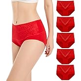youlehe Women's Cotton Underwear Briefs High Waist Full Coverage Soft Breathable Panties