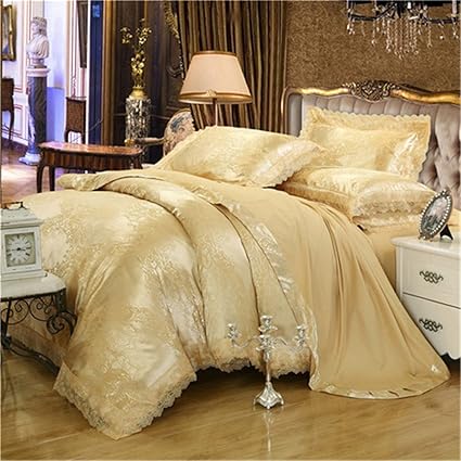 Amazon Com Restpn Gold Silver Coffee Jacquard Luxury