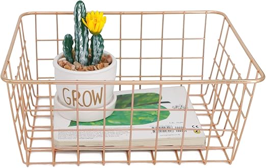 Amazon Com Metal Wire Storage Basket With Handles For Kitchen