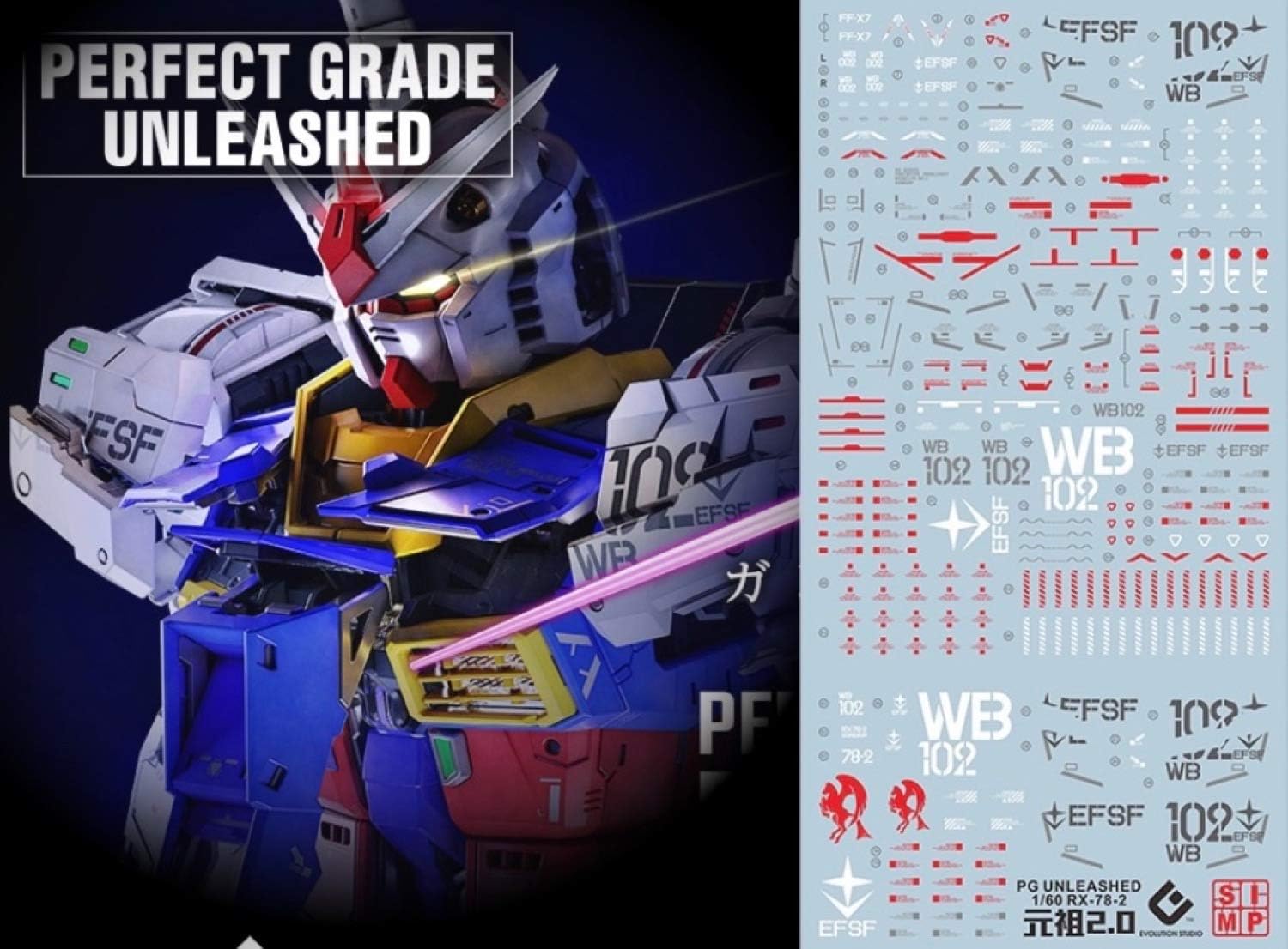 Amazon 蛍光 Hg Rg Mg Pg Re Hirm ガンダム ガンプラ ディテールアップ用水転写式デカール Pg Unleashed 1 60 Rx 78 2 ガンダム用 プラモデル 通販