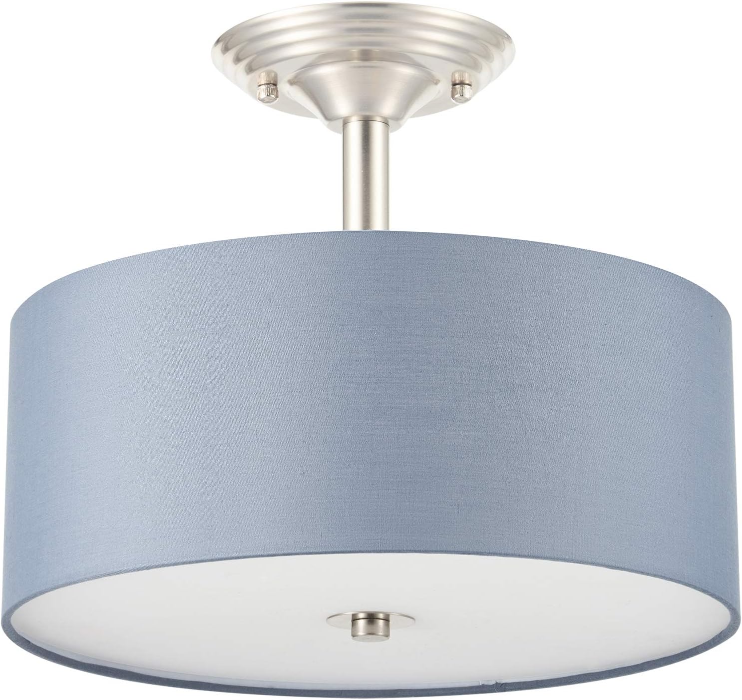 COZ Semi Flush Mount Ceiling Light Brushed Nickel, Drum