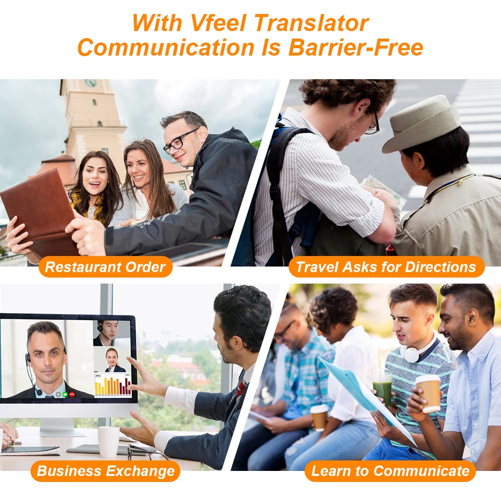 Portable Language Translator Device, 2024 Updated Photo Translation, Offline/WiFi Translator for Travel, 137 Languages Smart Two-Way Instant Voice Translator, Business Communications Grey