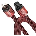 Audiocrast HPC01 HiFi Power Cable, 3.3ft, 125V 15A, Hi-End Amplifier Power Cord Braided Sleeve Audiophile AC Power Cable with US Plug+IEC Connector