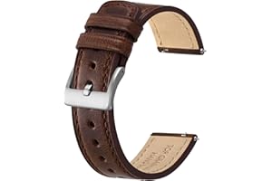 BISONSTRAP Leather Watch Straps, Classic Oil Waxed Leather, Quick Release Replacement Band for Men and Women, Band Width 18mm 20mm 22mm