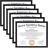 FIXSMITH 8.5x11 Diploma Frame, Black Picture Frame With Clear Plexiglass, 6 Pack Certificate for Wall Display, Document Frame, High School Diploma