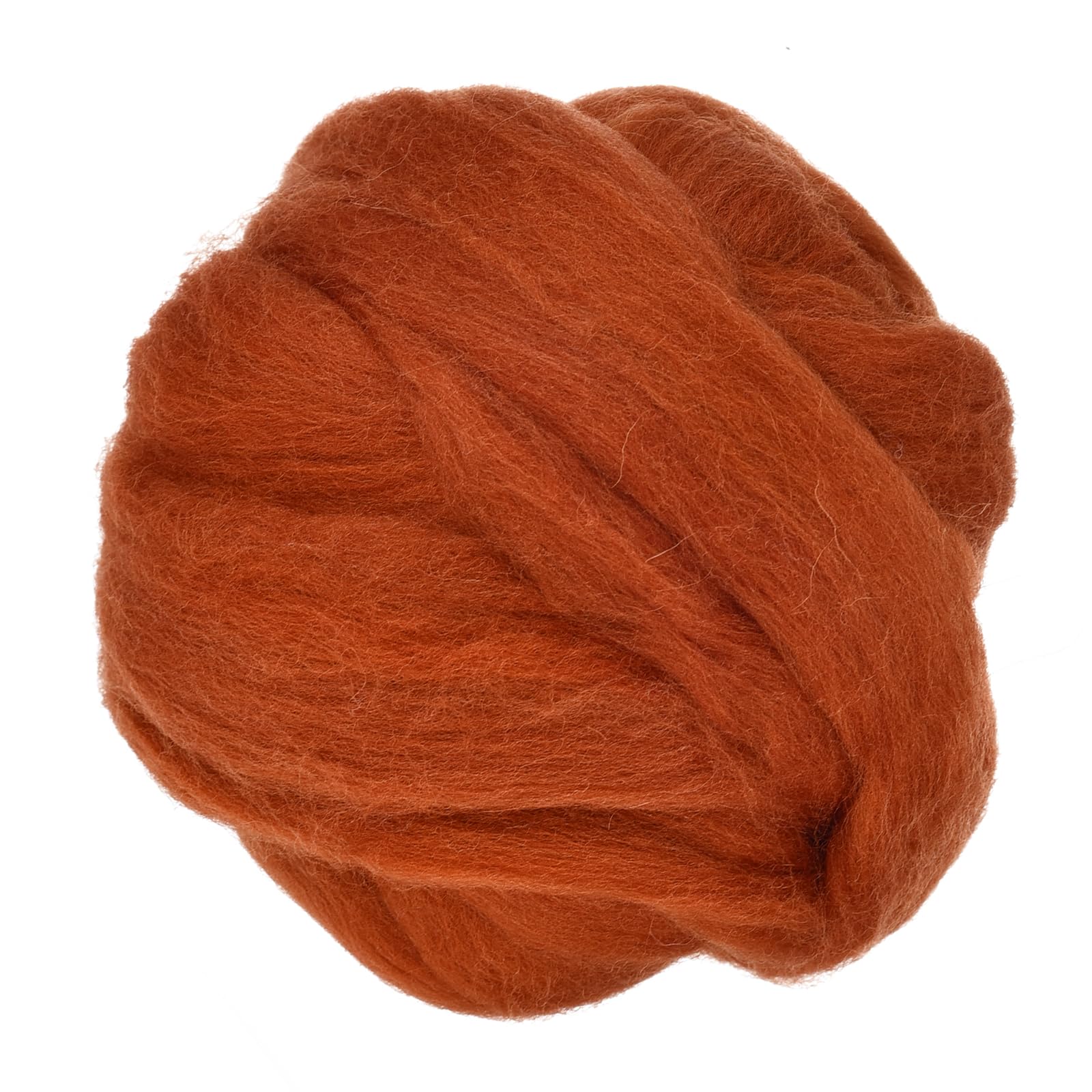 METALLIXITY Felting Wool Bulk (100g/3.5oz), Natural Wool Needle Felting Wool - for Weaving, Handcrafts, and DIY Creations, Red Brown