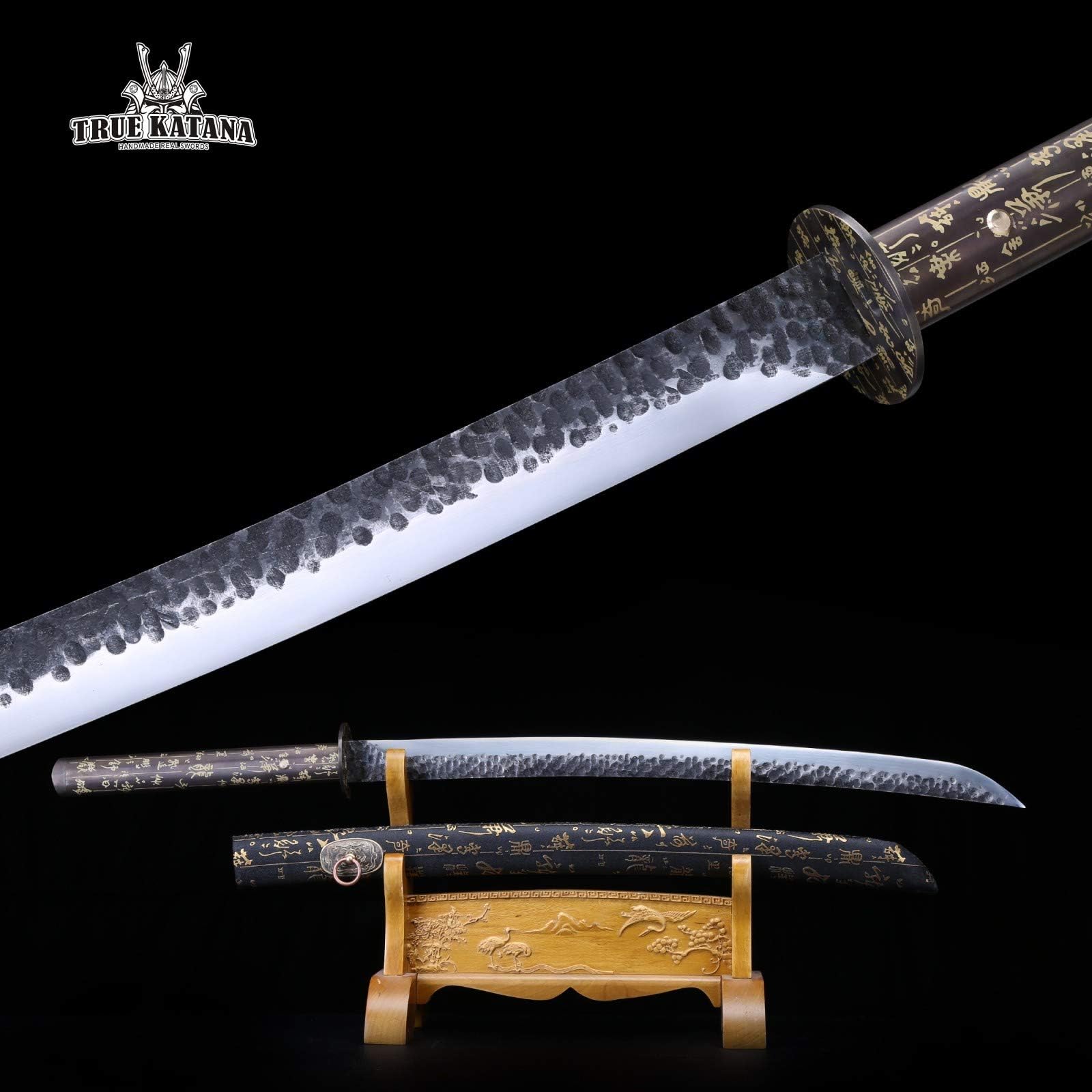 TRUEKATANA Hand Forged Chinese Character Retro Theme Fully Handmade Japanese Wakizashi
