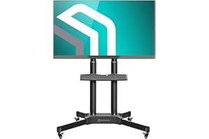 ONKRON Portable TV Stand for 32” - 65” TV up to 110 lbs - Height Adjustable TV Stand with Wheels - max VESA 600x400 - Compact TV Stand Movable/Mobile TV Cart Rolling TV Stand on Wheels Black
