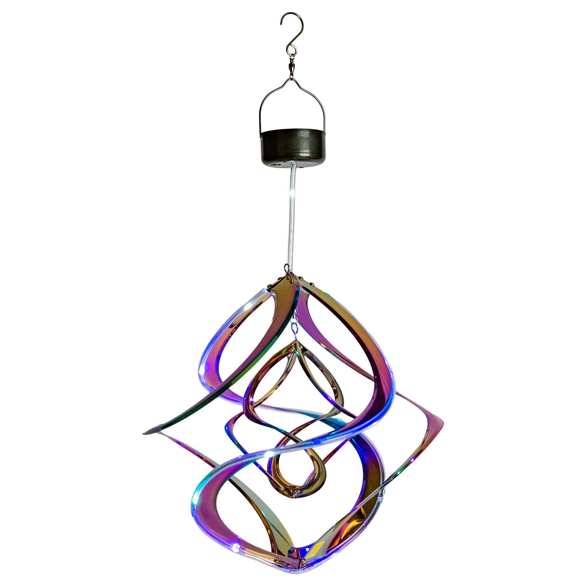 Red Carpet Studios Cosmix - Spiral Cromato Girevole Per Giardino Con Cristallo, Diametro 27,9 Cm