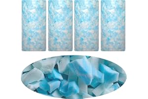 BBGDIPG Bean Bag Filler, 20 Pounds Comfortable and Soft Shredded Memory Foam Filling with Gel, Blue & White BeanBag Stuffing for Various Pillows/Punching Bag/Couch Cushions/Pouf/Dog Bed