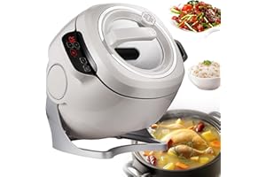 Automatic Cooking Machine 360 Rotatable Stir Fry Machine, 2000W 6L auto Cooking Wok Fried Rice Machine, One-Click Smart Start