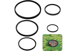 LLOUSSAK 5Pcs Fish Feeding Ring, 5 Sizes Aquarium Feeding Ring for Fish Tank, Round EVA Floating Plant Corral/Aquarium Fish Feeder Ring Filter Out Floating Plants Accessories (Black)