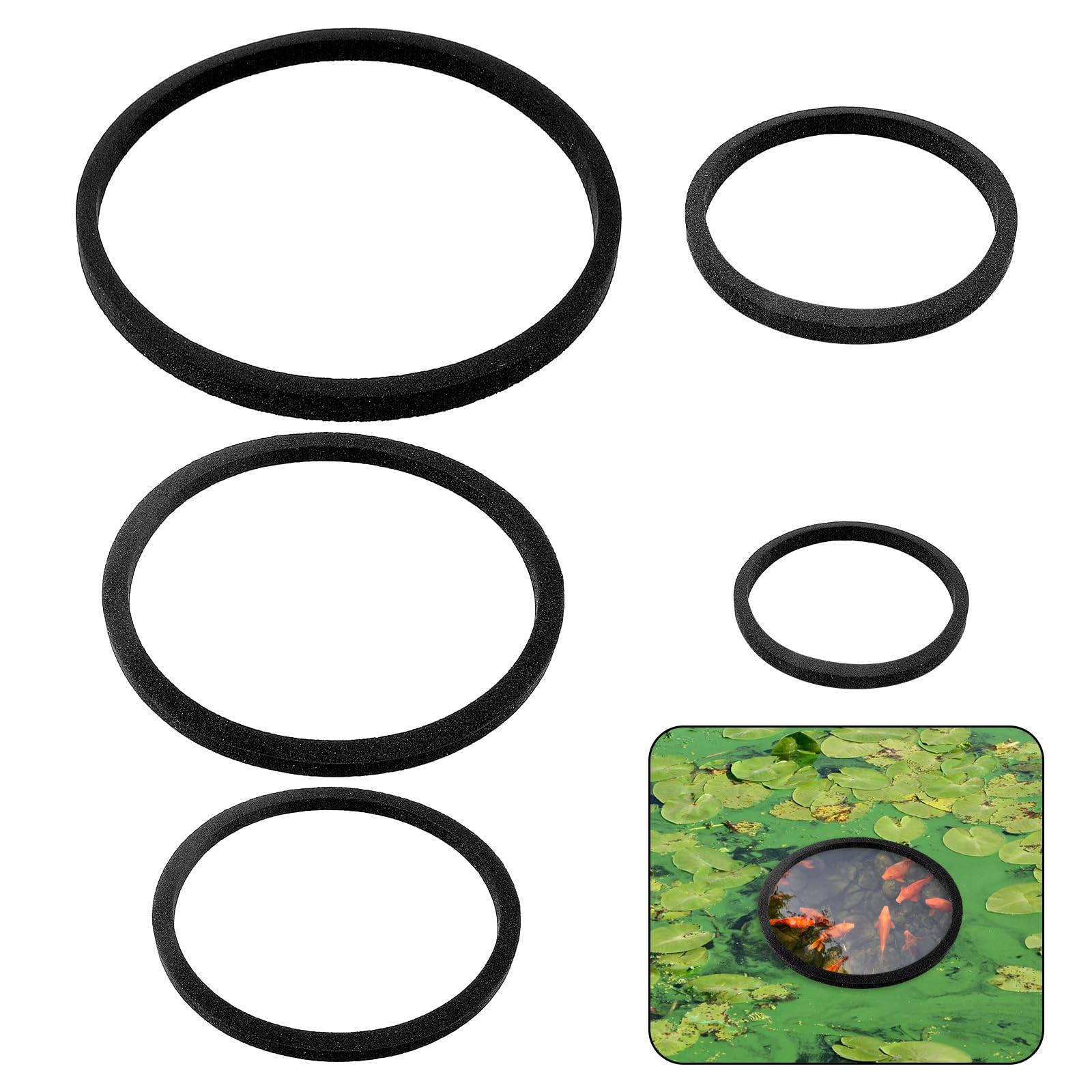 Photo 1 of 5Pcs Fish Feeding Ring, 5 Sizes Aquarium Feeding Ring for Fish Tank, Round EVA Floating Plant Corral/Aquarium Fish Feeder Ring Filter Out Floating Plants Accessories (Black)