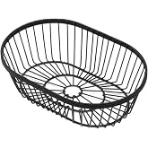 American Metalcraft WBBV90 Wire Basket, Oval Black 9" L x 6" W x 2 &frac34;" H