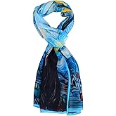 Salutto Women 100% Silk Scarves Van Gogh Paul Gauguin Monet Painted Scarf