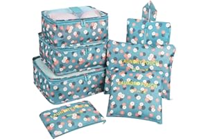 Mossio 7 Set Packing Cubes with Shoe Bag - Travel Carry On Luggage Organizer