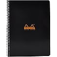 Rhodia Wirebound Notebook 8.8 X11.75 Inches Black Grid, Satin