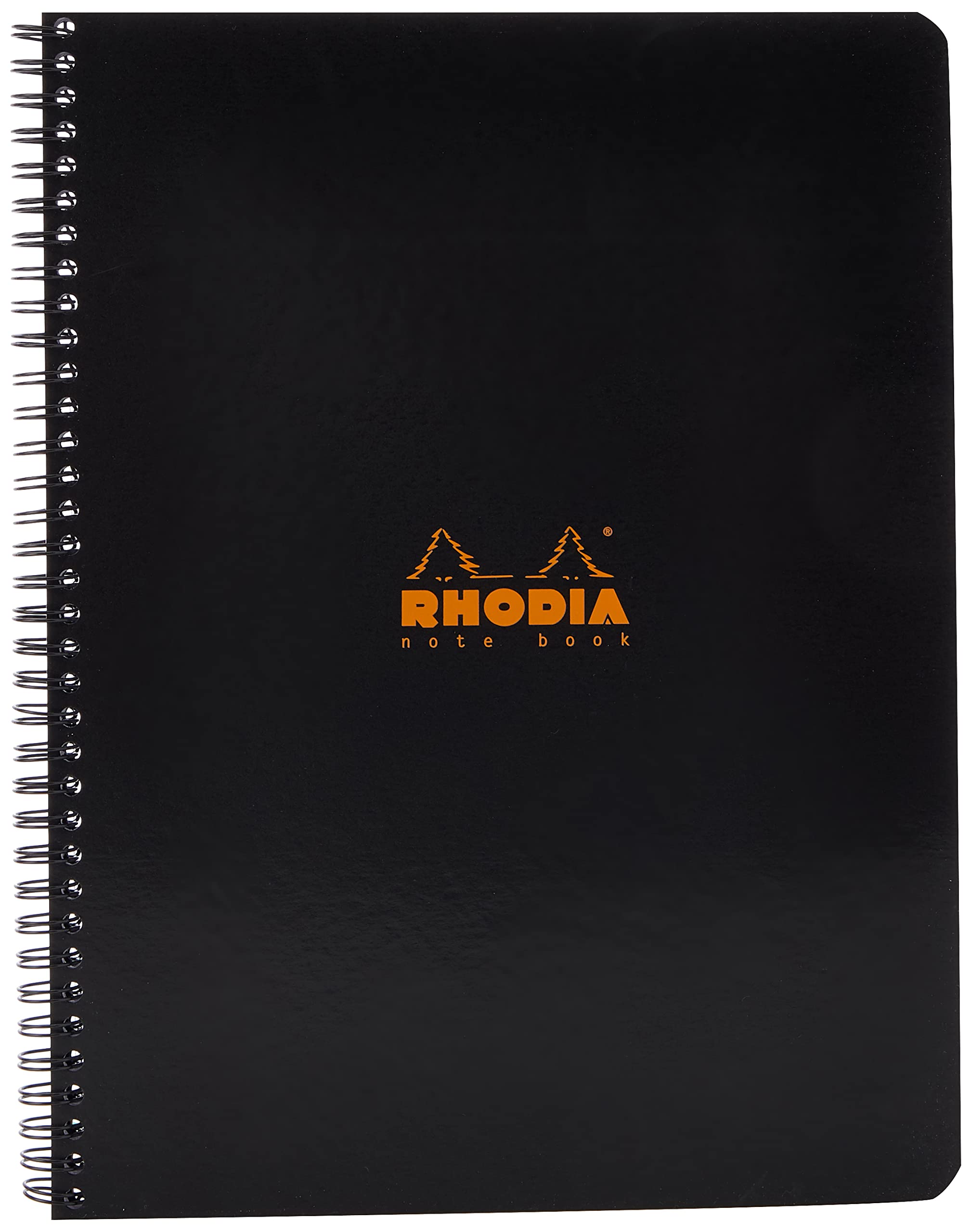 RHODIA 193009C - Spiral Notebook (Full Binding) Black Notebook - A4+ - Small Squares - 160 Detachable Pages - White Clairefontaine Paper 80 g/m - Soft and Resistant Cover - Classic