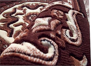 Paradise Carpet Creation Floral Persian Carpet (Brown, Acrylic, 5 X 7 Feet)