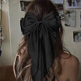 AYNKH 2 PCS Big Bow Hair Clips with Long Silky Satin French Barrette view 7