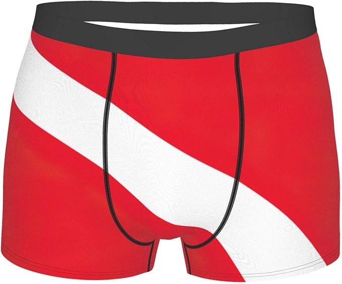 Scuba Dive Flag1 Men's Boxer Briefs, Lightweight MicroStretch Underwear Shorts Black Amazon.co