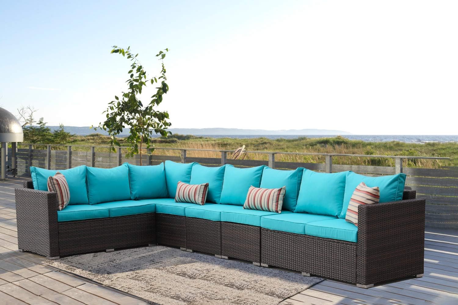 Leaptime Patio Furniture Sofa Garden Couch Set 5Piece PE