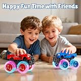 Winstico Monster Truck Toys 2 Pack Glow Lights Inertial Pull Back Cars for Kids view 4