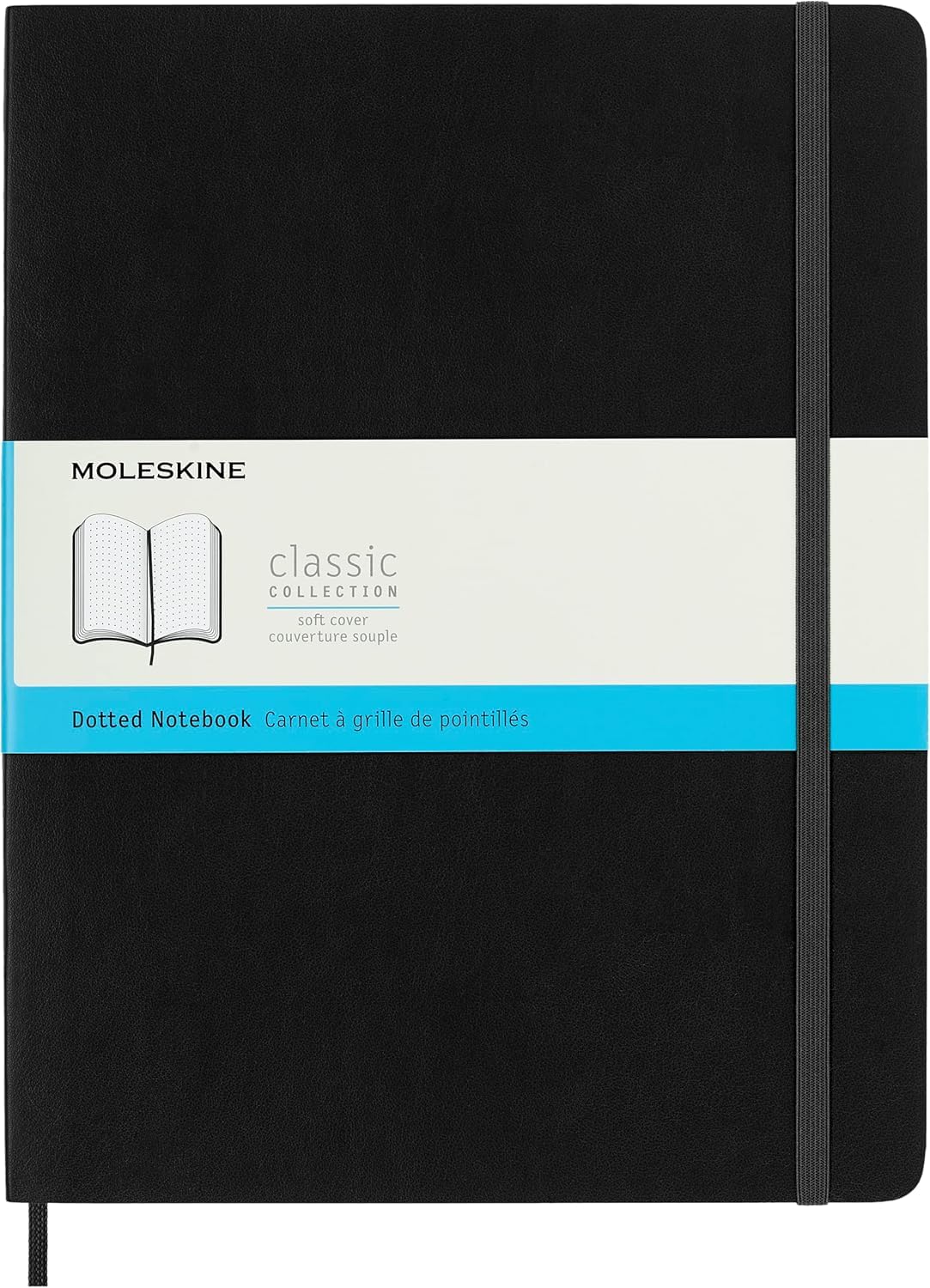 Moleskine Classic Notebook, Notebook With Dotted Pages, Soft Cover and Elastic Closure, Black, XL, 19 x 25 cm, 192 Pages