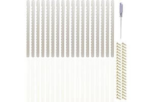 Zeikiwe 18 Pack Upgraded Bow Blade Set - 10.6" Extra Thick Serrated Blades for Bread Slicer & Bowl Cutting | Stainless Steel Replacement System w/Safety Guard & Tools