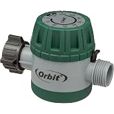 Orbit Mechanical Water Timer - Adjustable Irrigation Shutoff for Lawn &amp; Garden Watering - Battery-Free Clockwork Hose Faucet Timer with Easy Grip Dial &amp; Manual Bypass - 62034