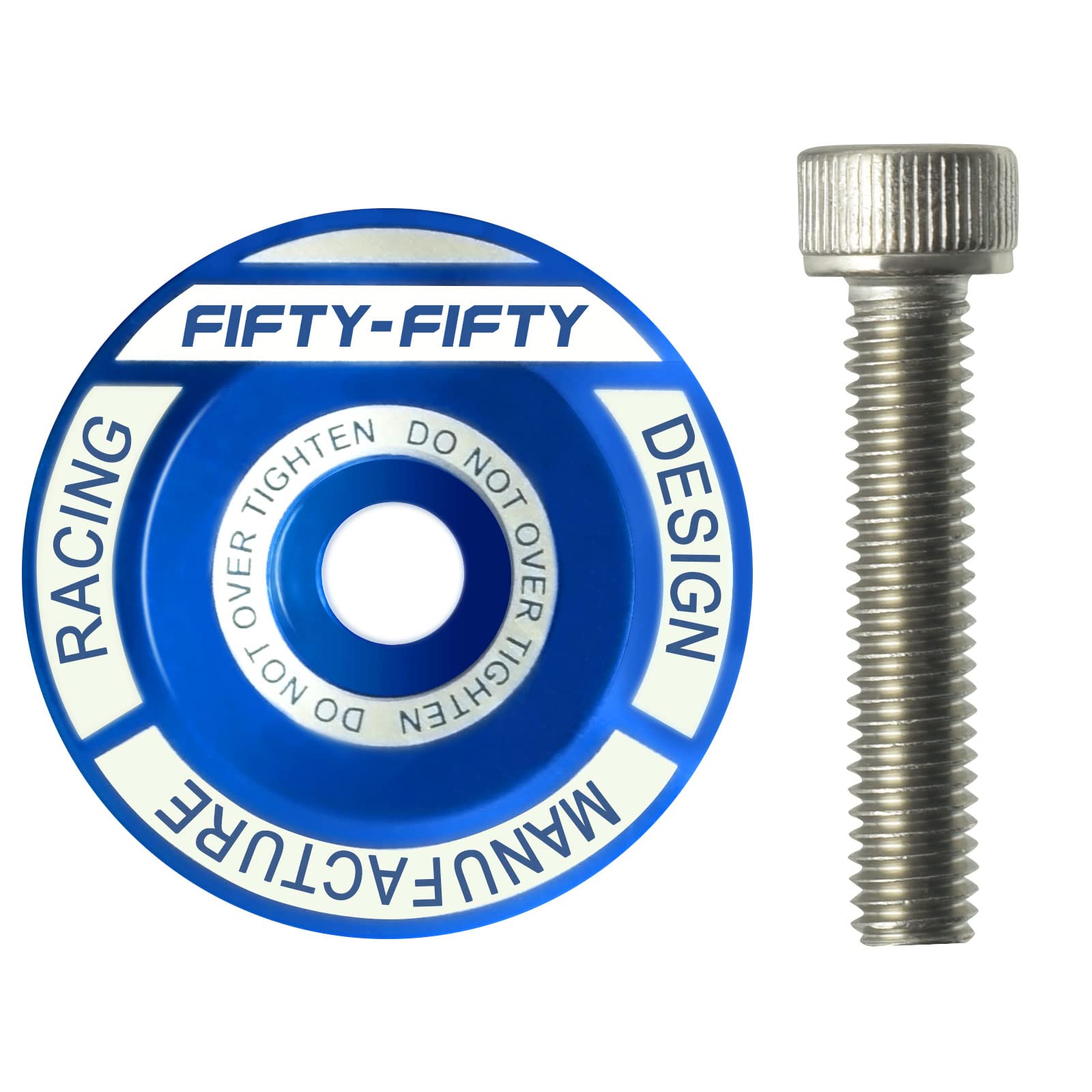 FIFTY-FIFTY Bike Headset Top Cap with Bolts, 1-1/8 Stem Top Cap with Bolt for MTB, Road Bike